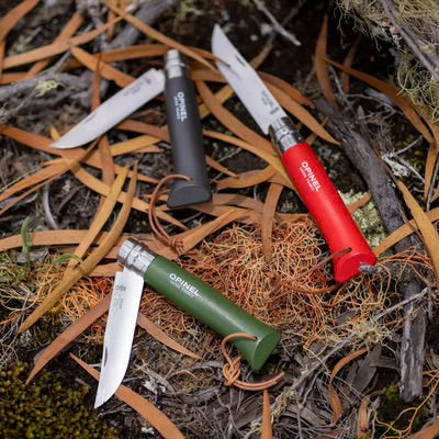 Opinel No.08 Stainless Steel Folding Knife with Lanyard