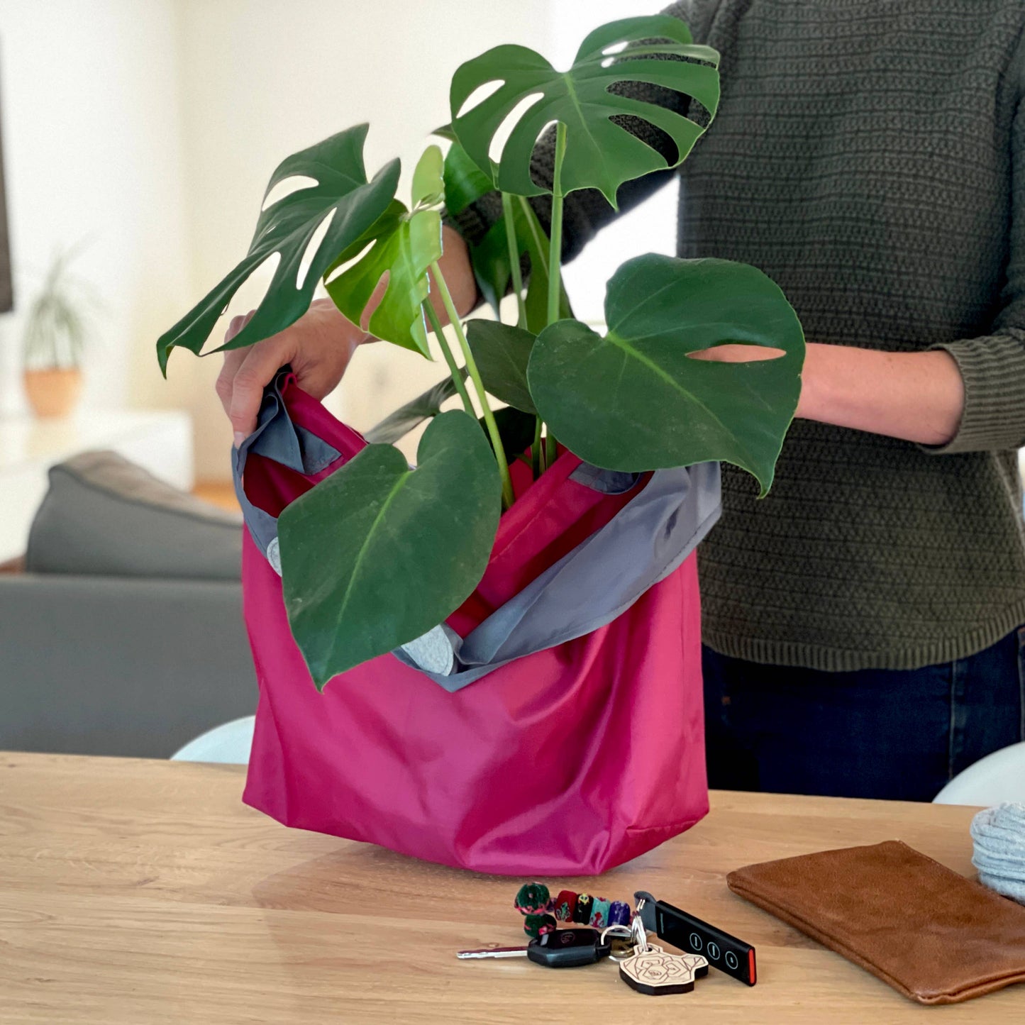 24-7 Bag - fold up tote bag - deep green