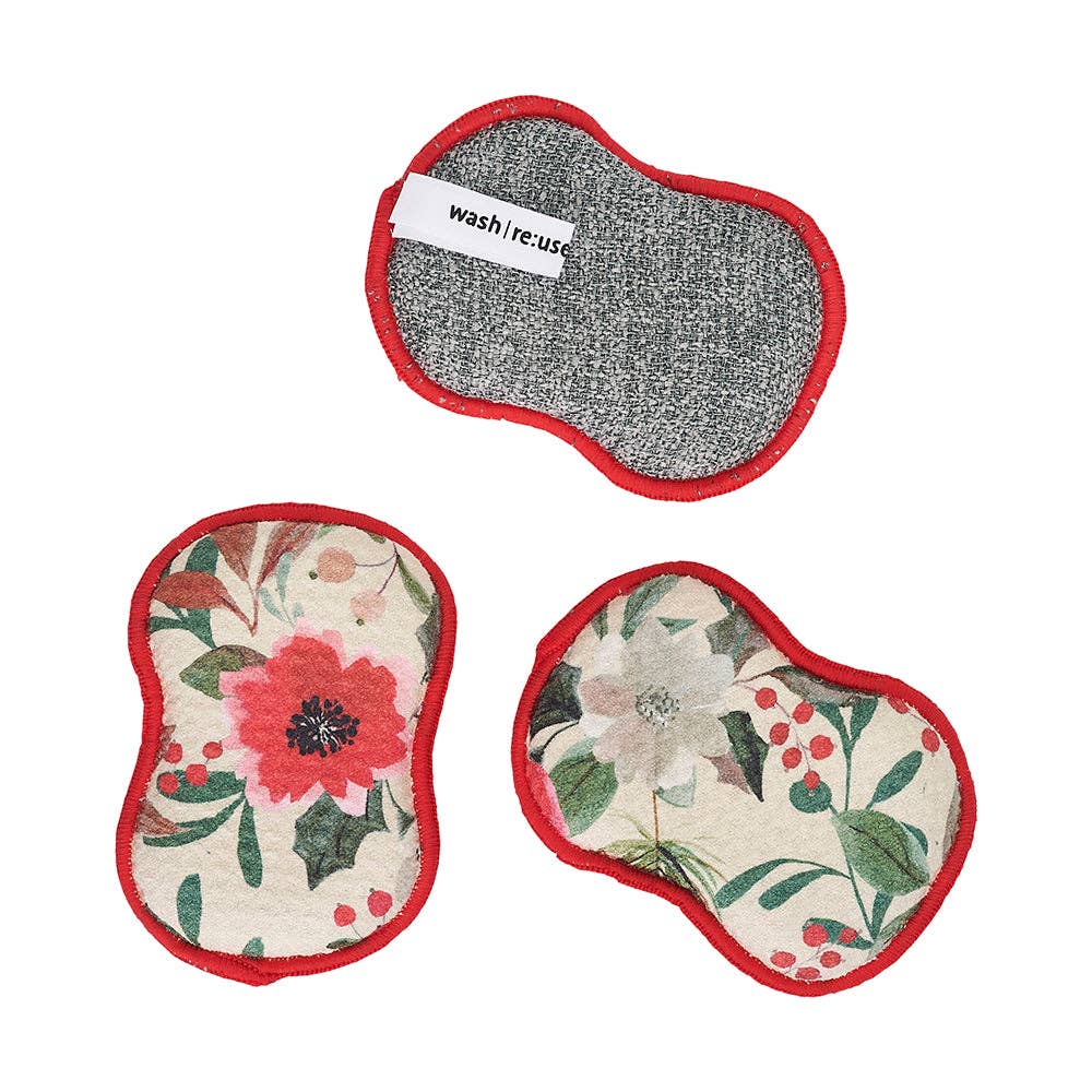 RE:usable Sponges (Set of 3) - Holiday Flora: Sage