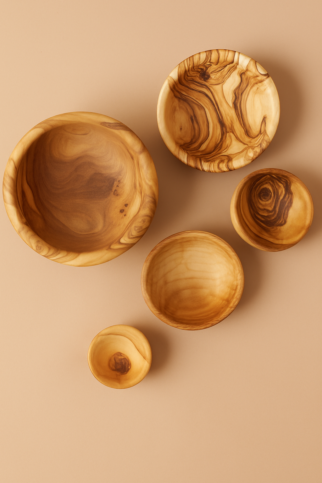 Olive Wood Nesting Bowls Set of 5