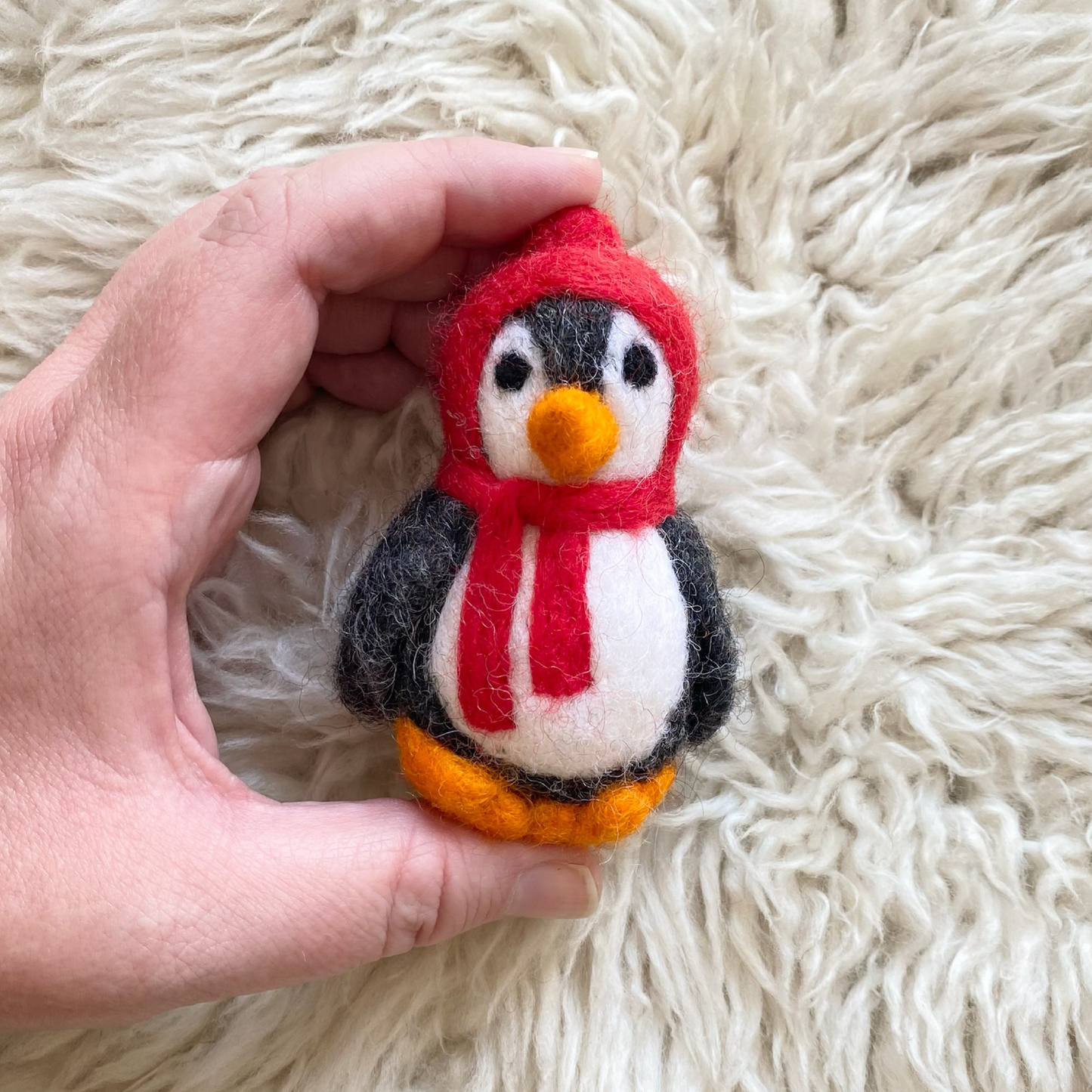 Felt Penguin with Red Accessories