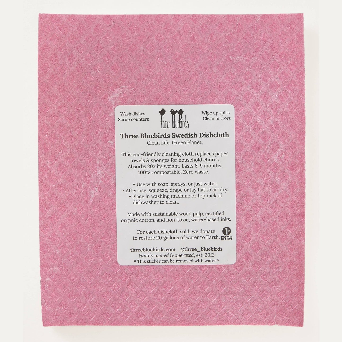 Pandas on Pink Swedish Dishcloth