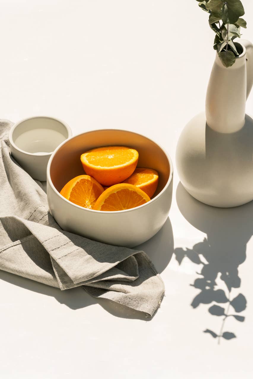 Stoneware Serving Bowl | Youlha 68 Oz: Matte Terracotta/ Shiny Terracotta