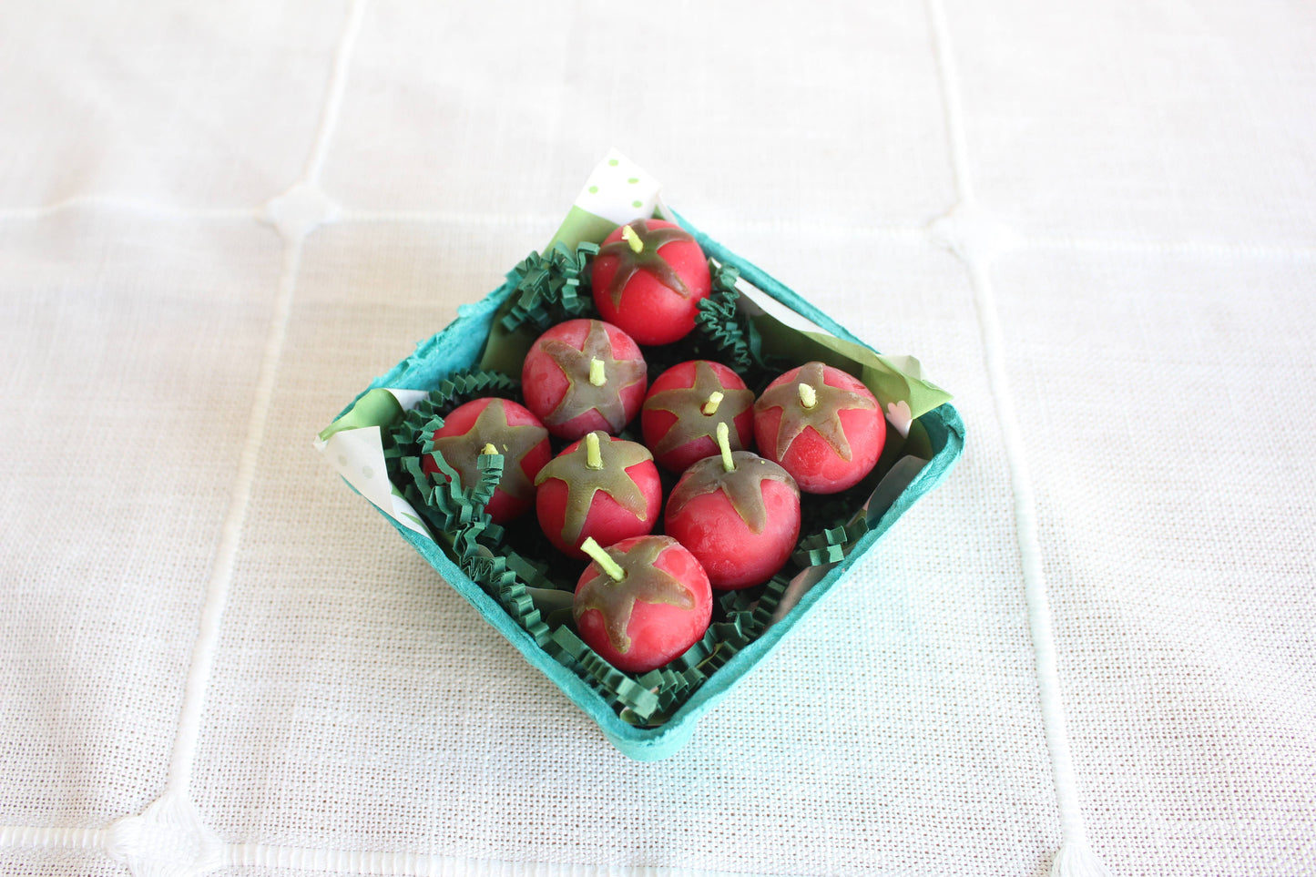 Red Cherry Tomato Beeswax Birthday Candles 8-count