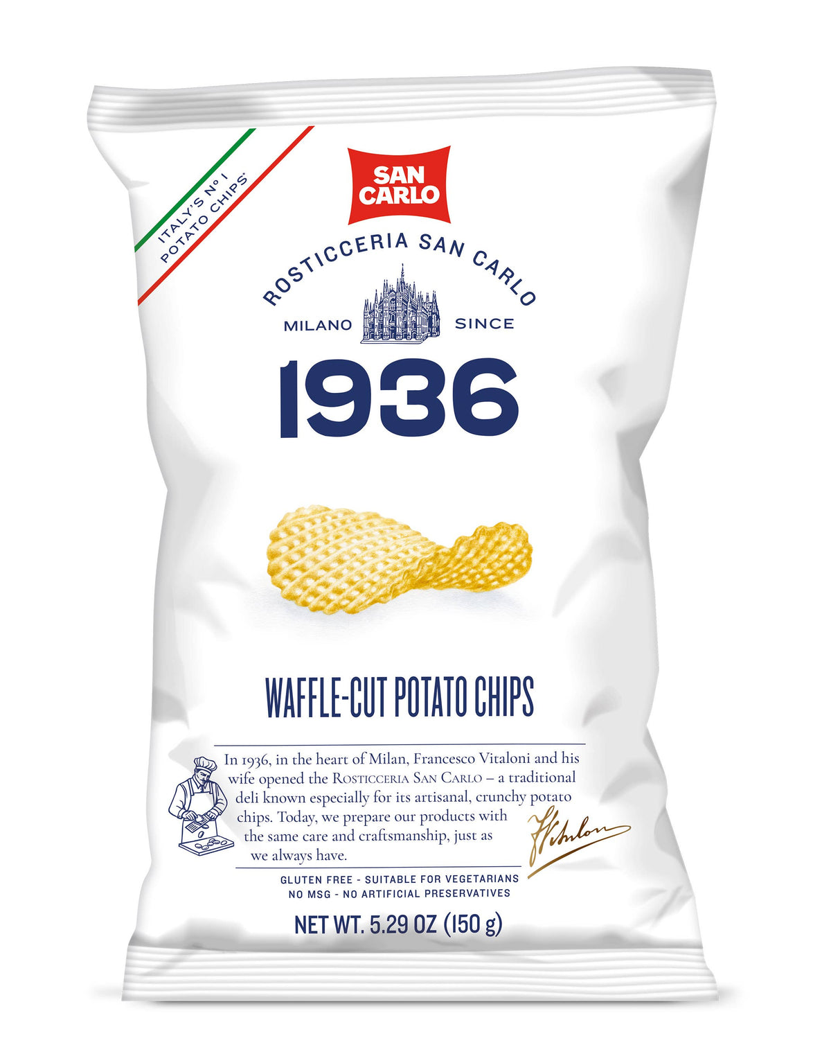 Waffle Cut Chips 150g by San Carlo
