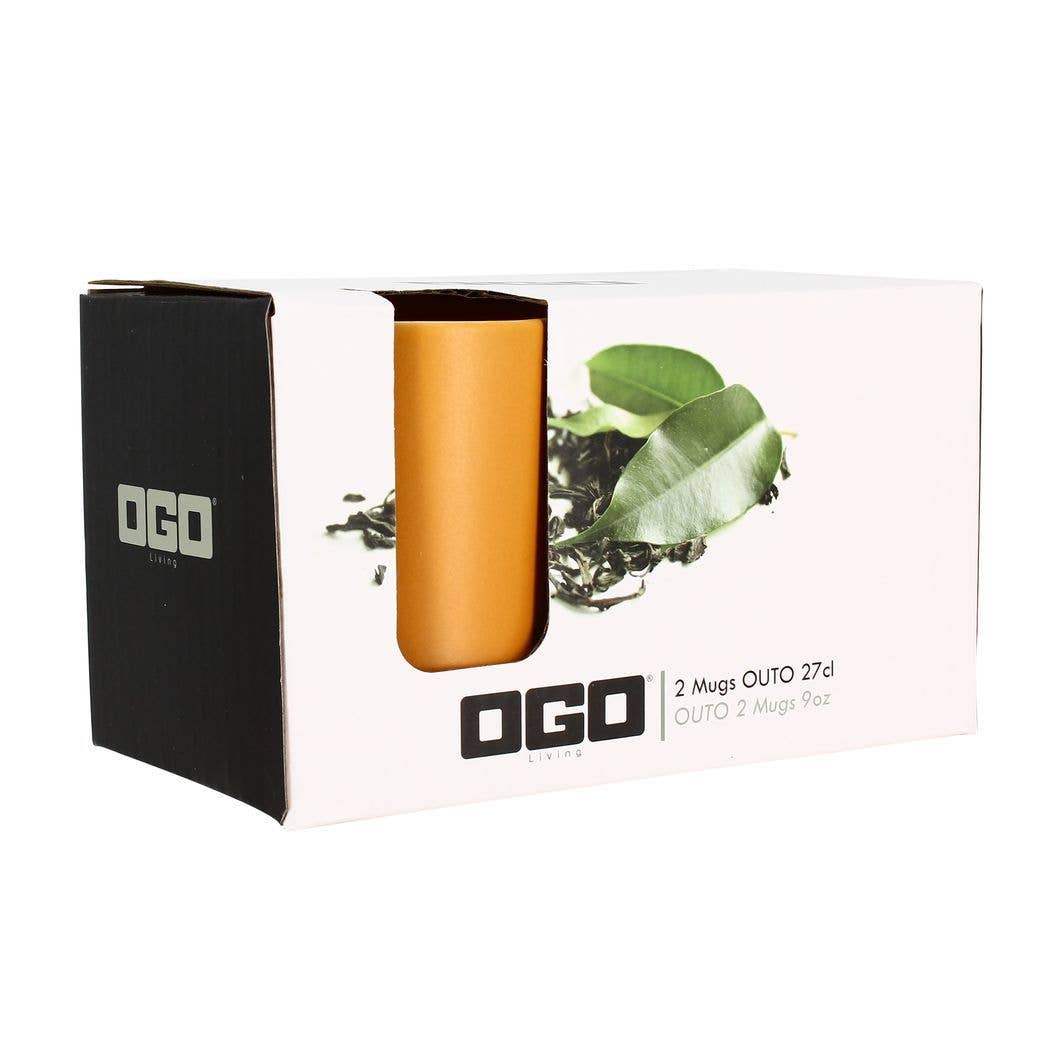 Set of 2 yellow sandstone outo cups 27cl