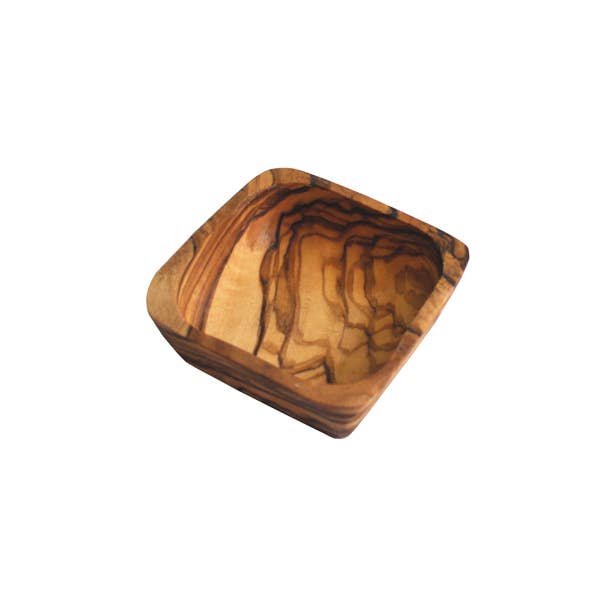Olive Wood Square Dipping Bowl Gift Set - 4 pieces