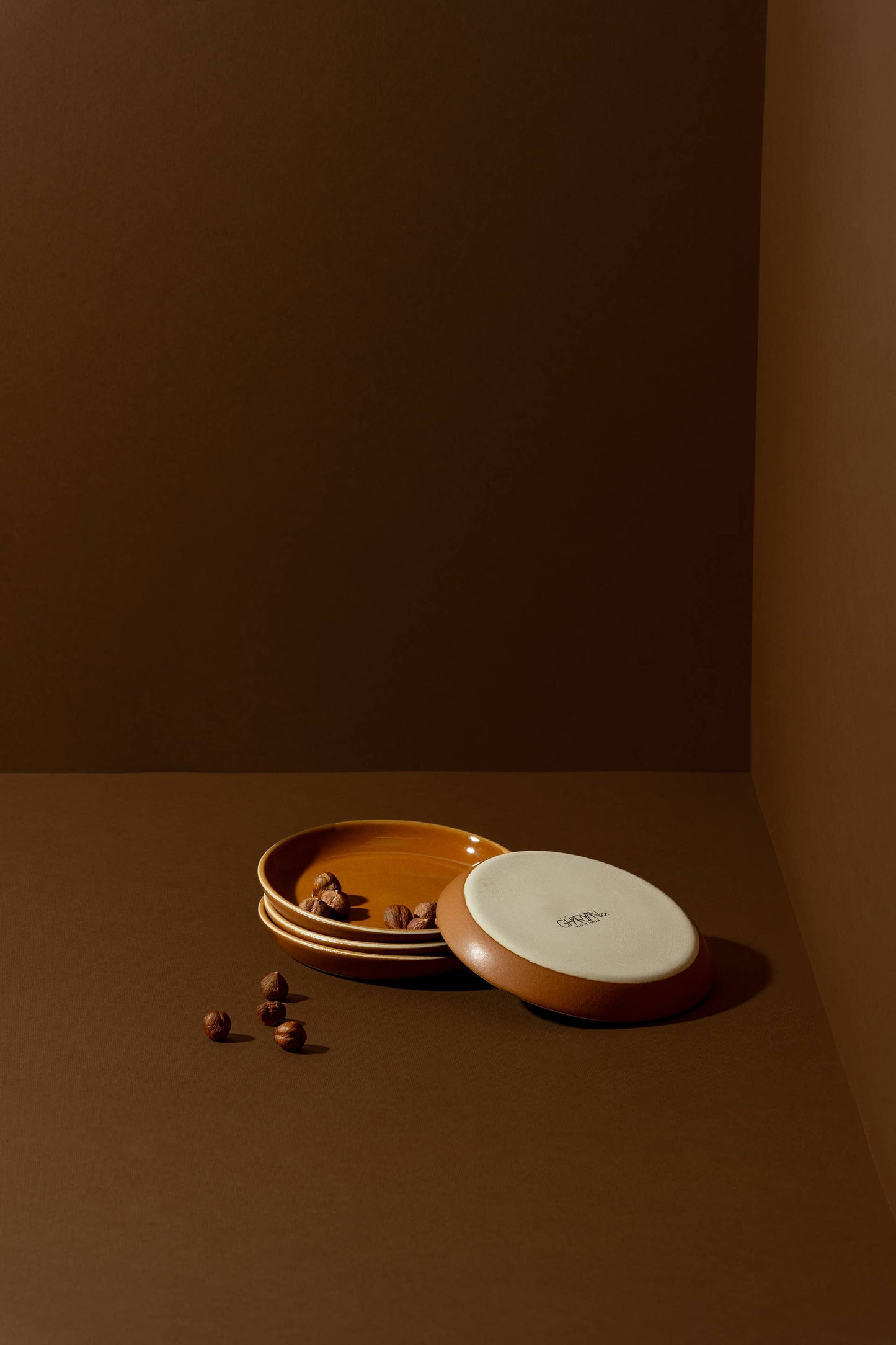 Stoneware Flat Side Plate | Edan 5.1": Matte Green/ Glazed Green