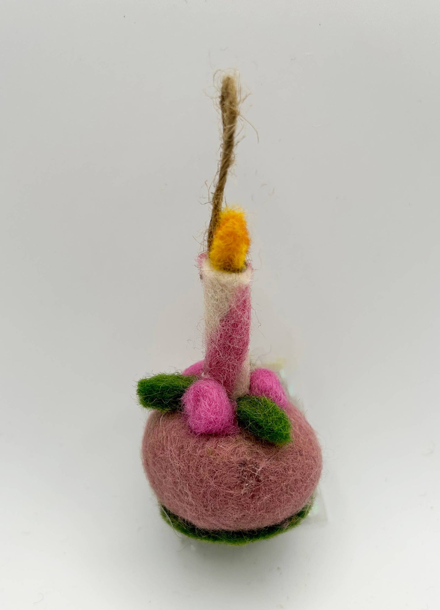 Handmade Felted Wool "Birthday Cake" ornament