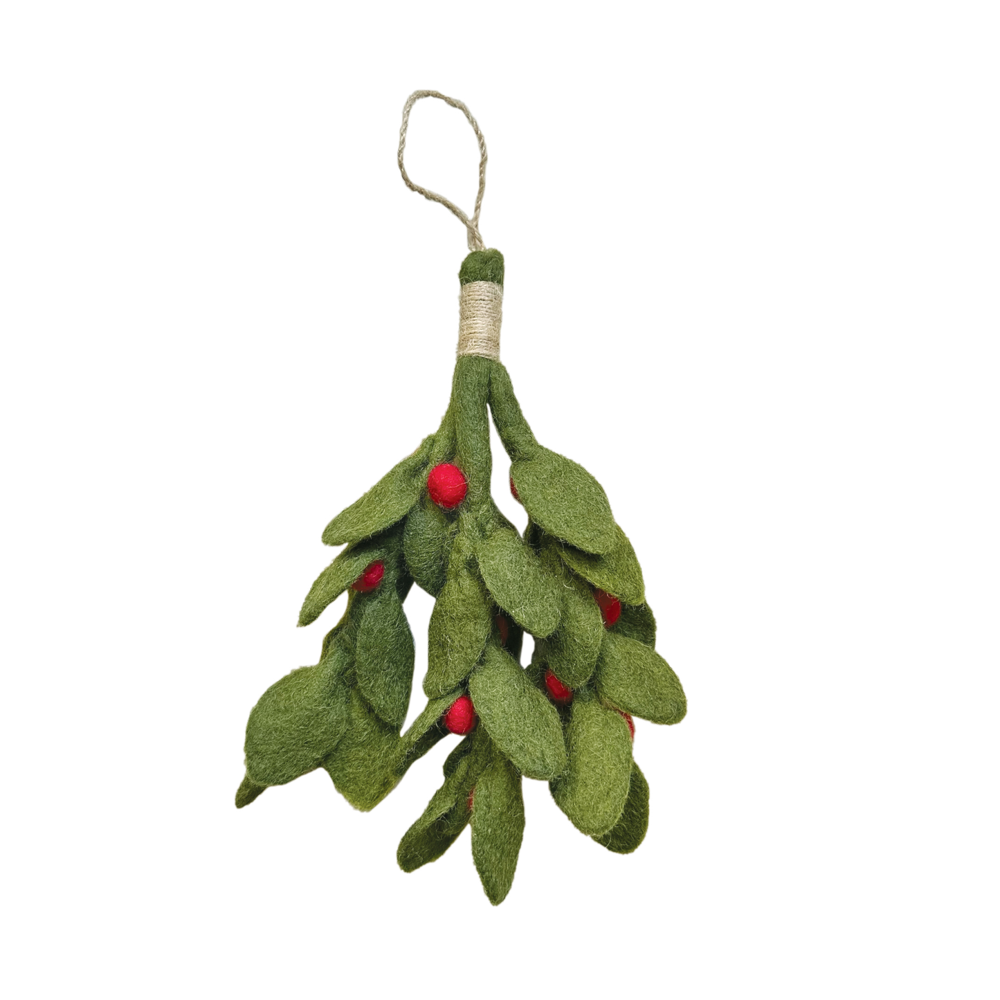 Felt Mistletoe with Red Berries