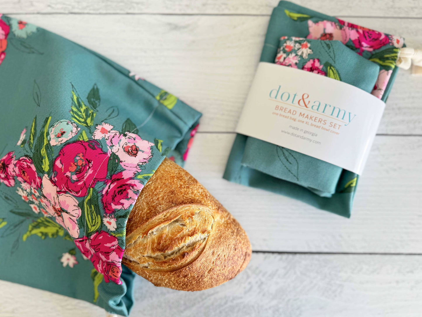 Flower Gala Bread Makers Set- bread bag and bowl cover