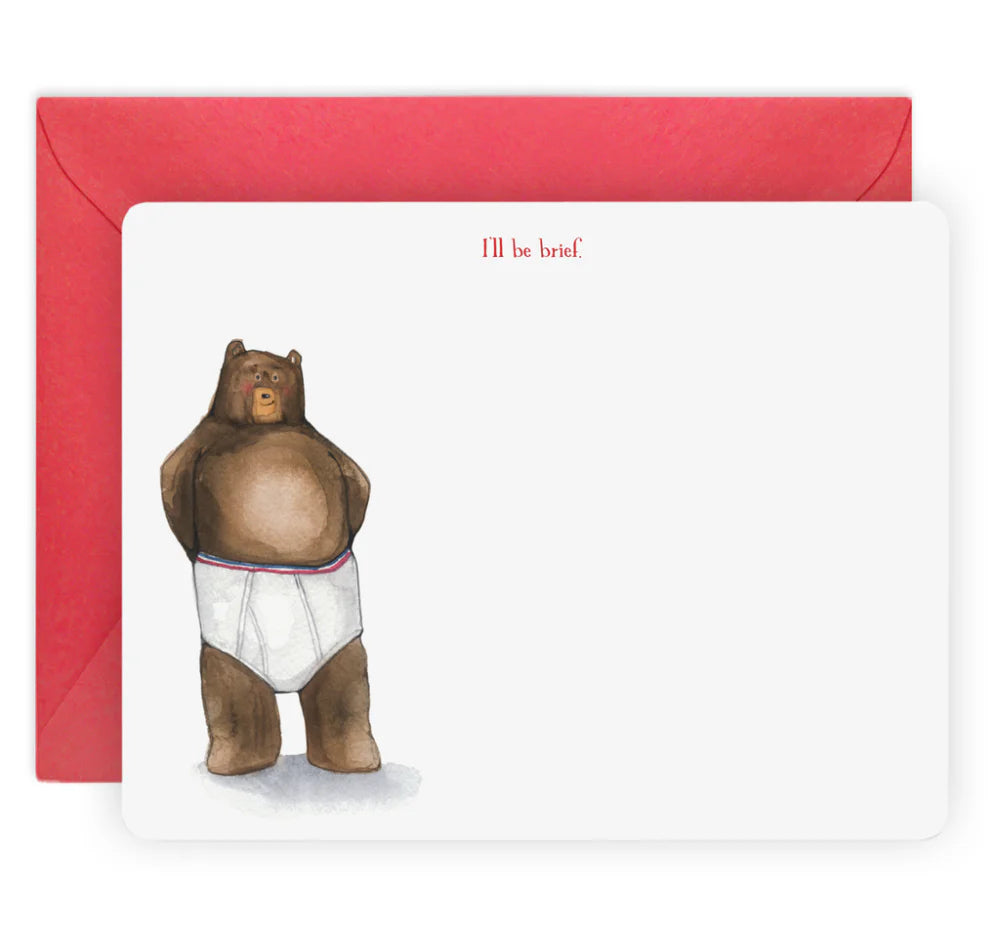 I’ll Be Brief Flat Notecards - Box of 8
