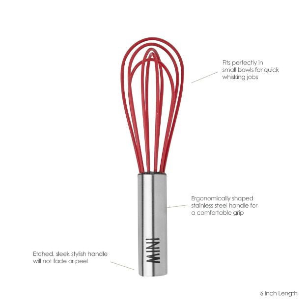 6” Silicone-Coated Stainless Steel Mini Whisk