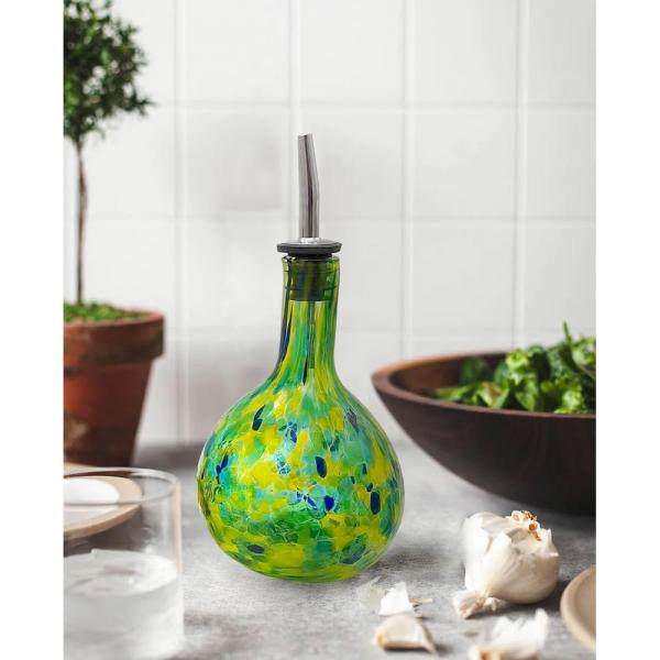 Hand-Blown Glass Oil or Vinegar Cruet
