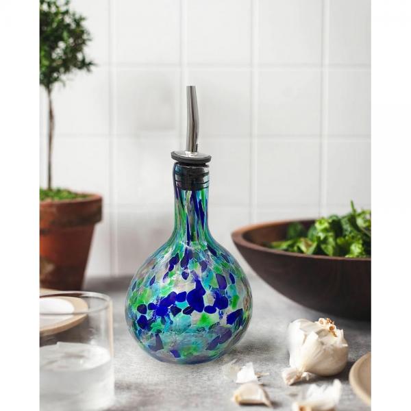 Hand-Blown Glass Oil or Vinegar Cruet
