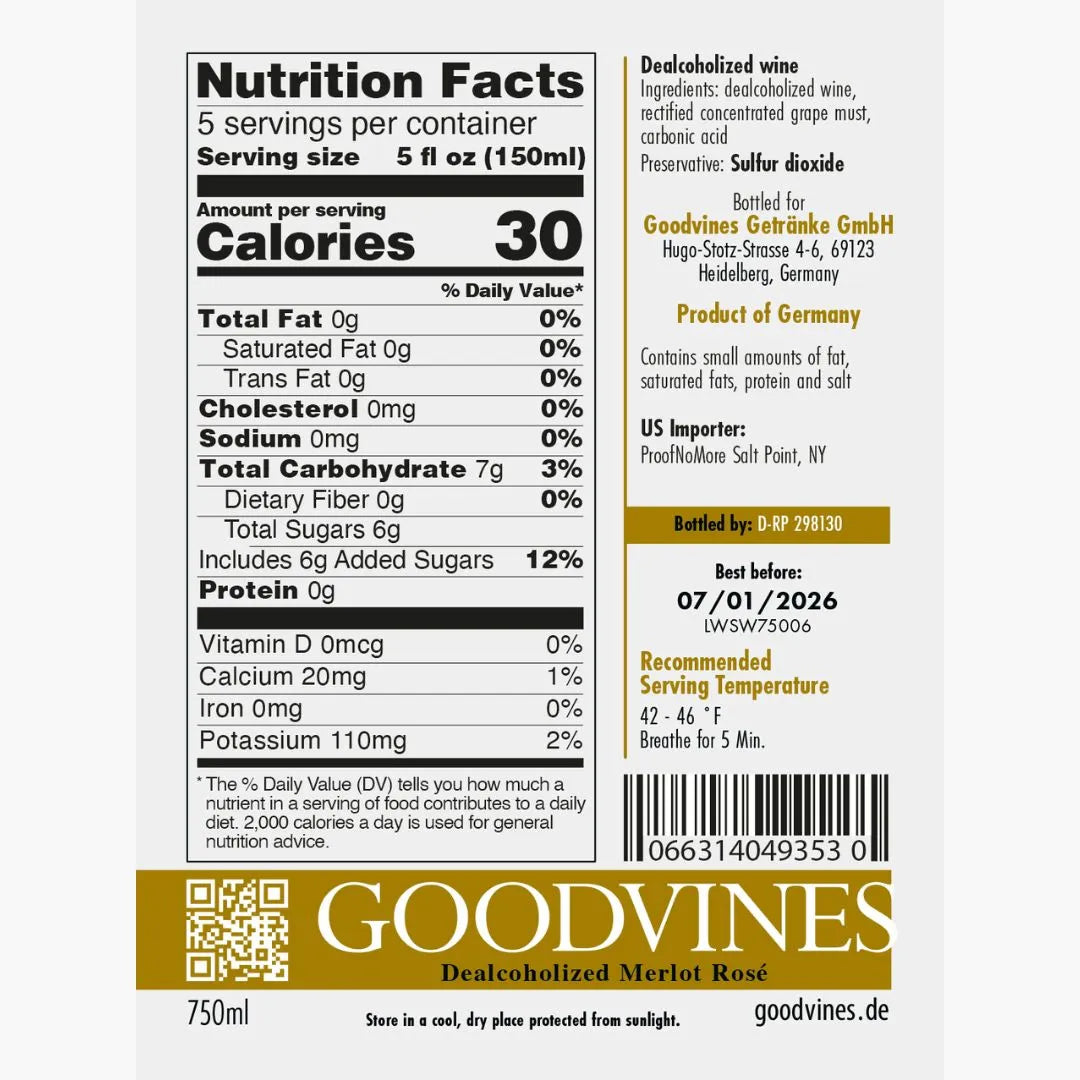 GoodVines De-alcoholized Merlot Rosé