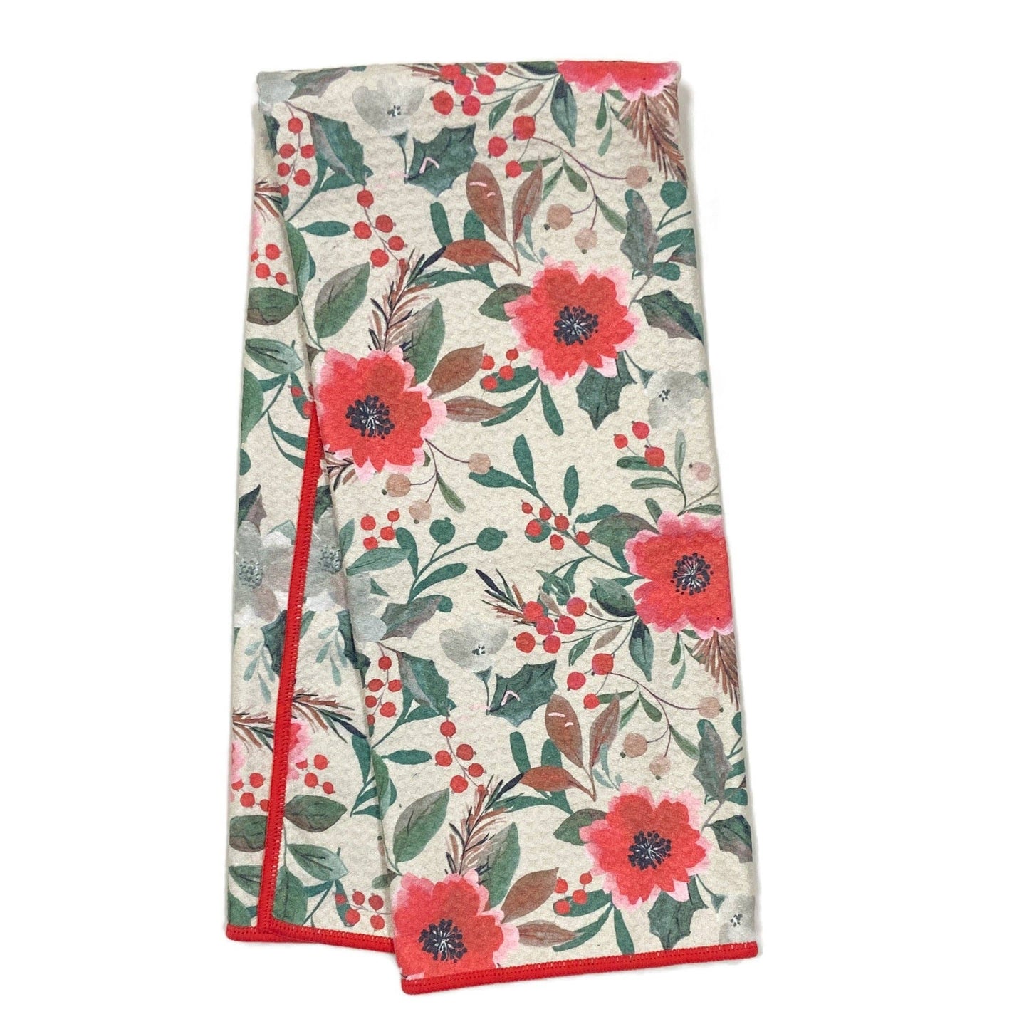 Anywhere Towel - Holiday Flora: Cream