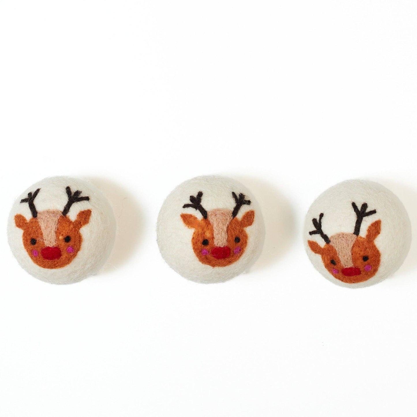 Wool Dryer Balls - Set of 3 Reindeer