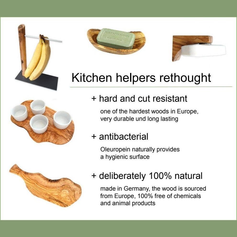 Oval cutting board/breakfast board 30 x 16 cm olive wood
