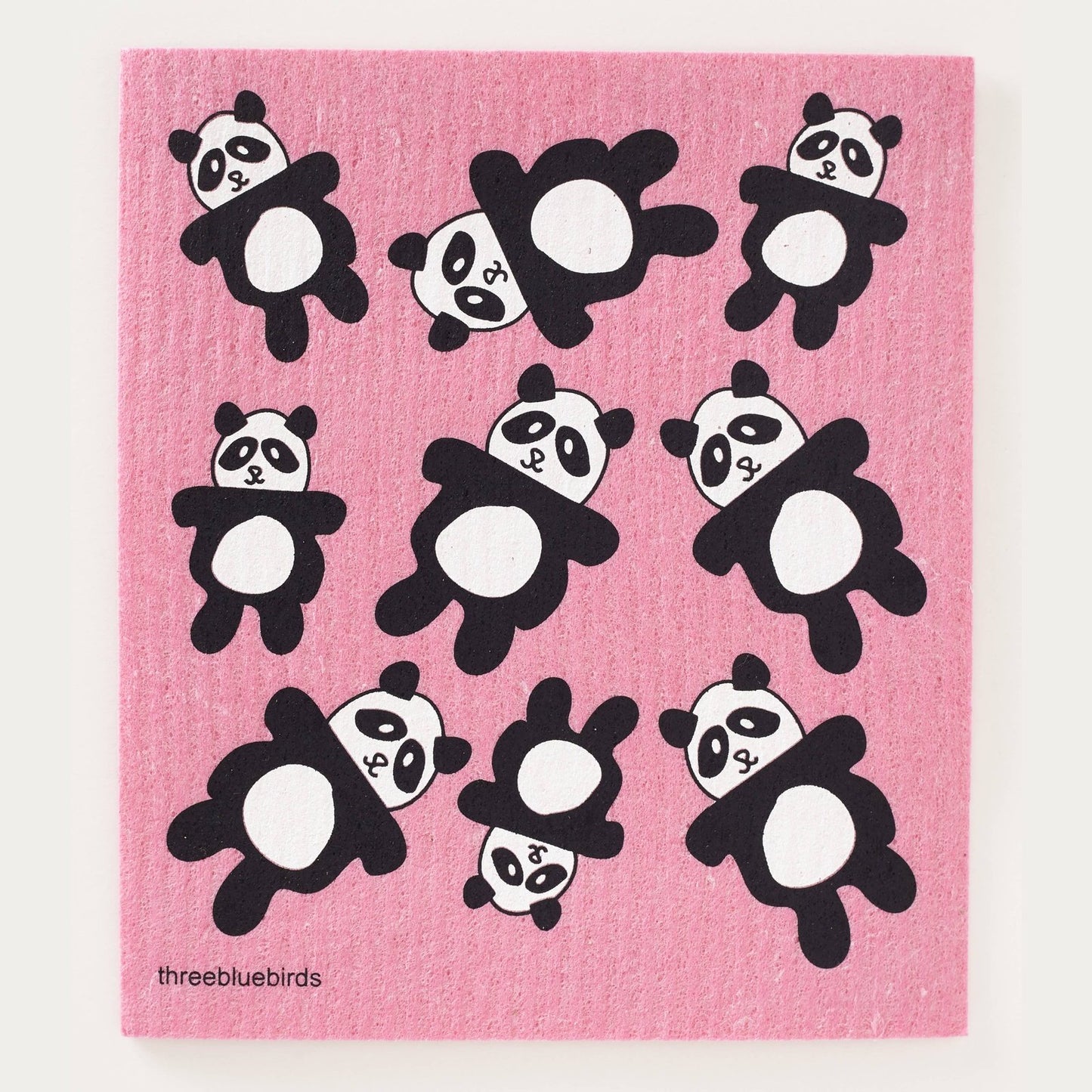 Pandas on Pink Swedish Dishcloth
