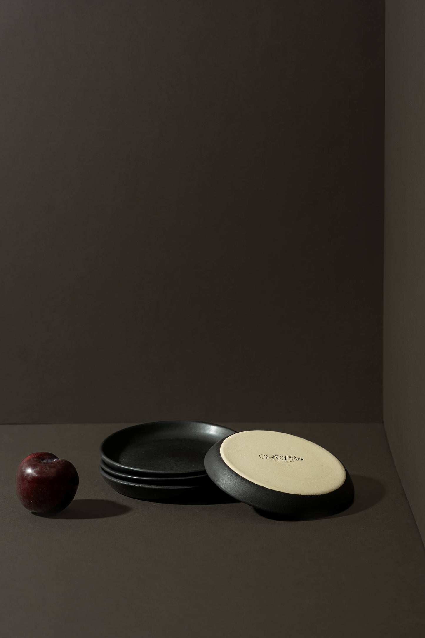 Stoneware Flat Side Plate | Edan 5.1": Matte Green/ Glazed Green