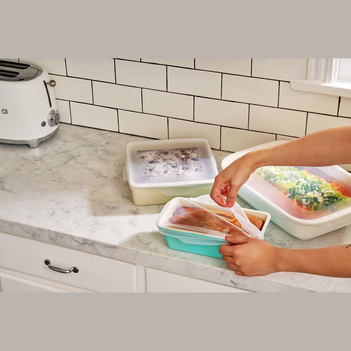 Reusable Silicone Stretch Baking Lids - Set of 3