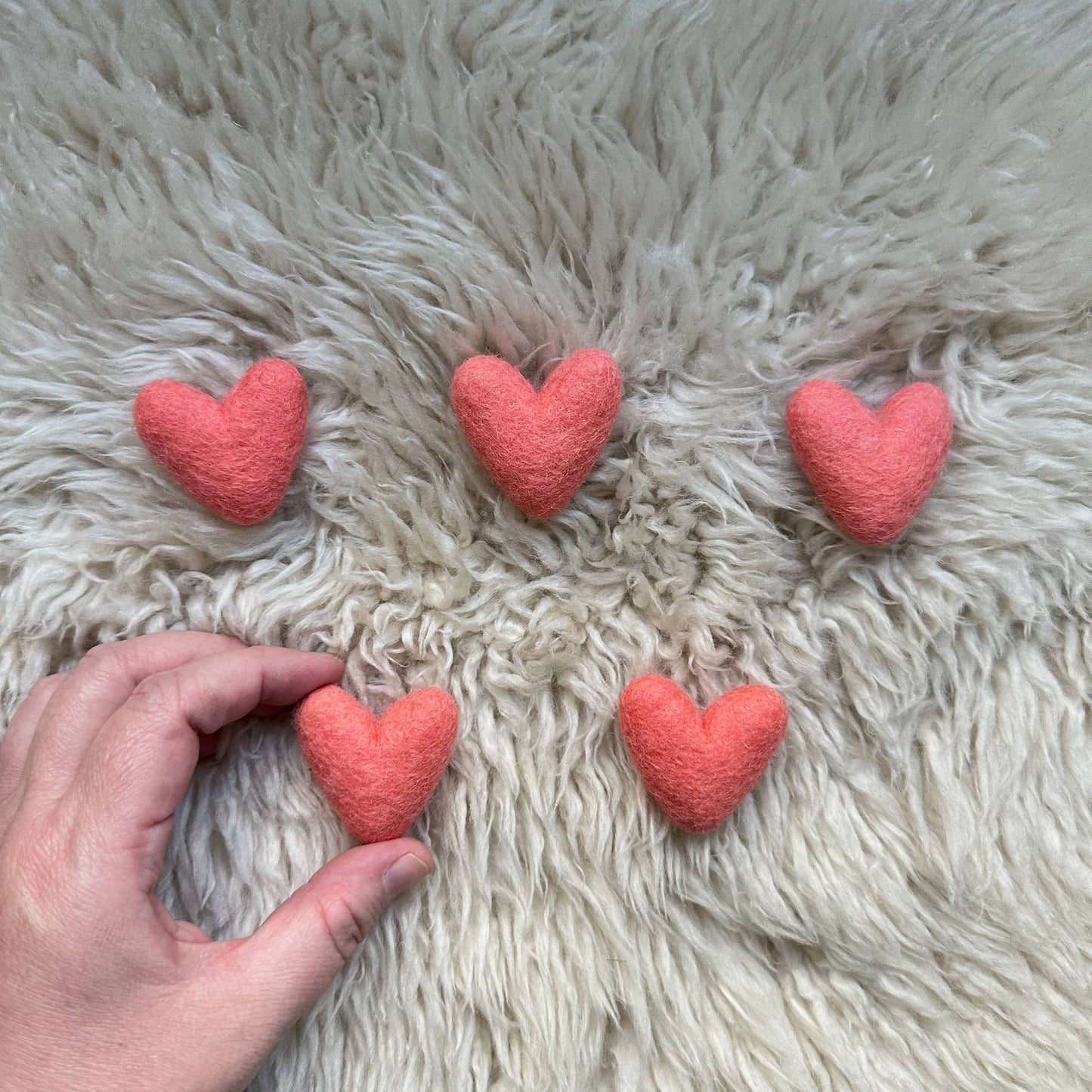 Coral Pink Hearts