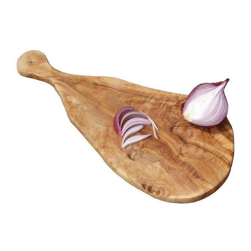 Olive Wood Cutting Board With Handle: 16.5''
