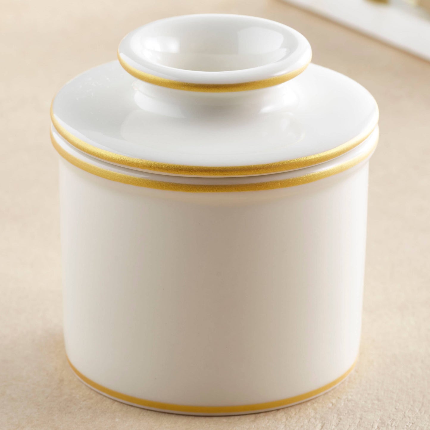 The Original Butter Bell® Crock - Le Bistro Gold Trim