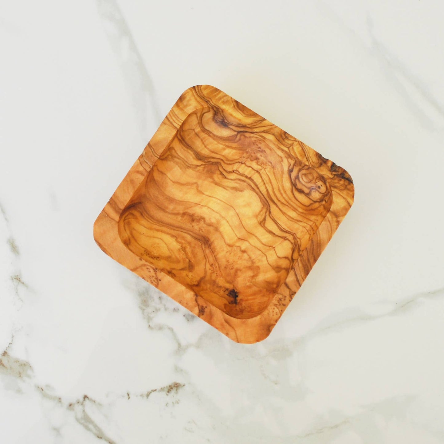 Olive Wood Dipping Bowl - Square - Large - 4.25”
