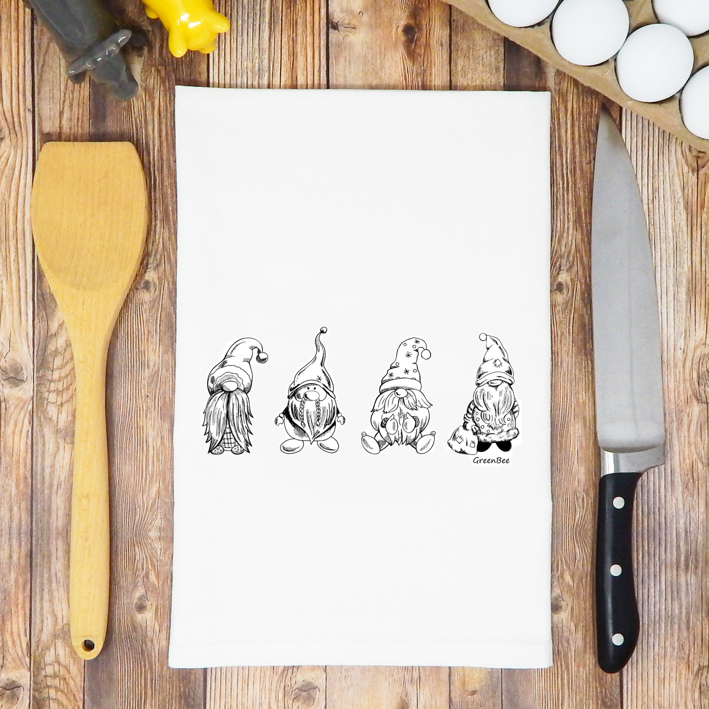 Gnomes Tea Towel