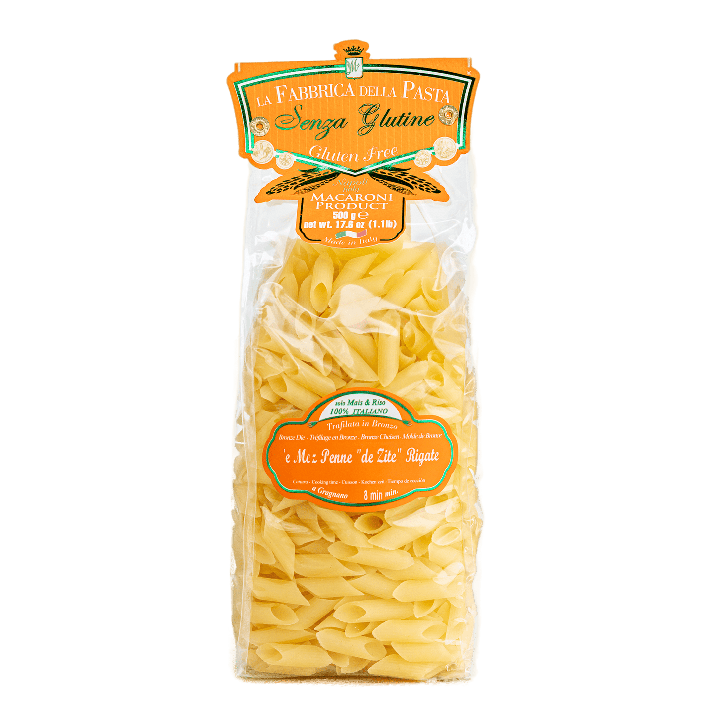 Gluten Free Mezze Penne Rigate by La Fabbrica della Pasta
