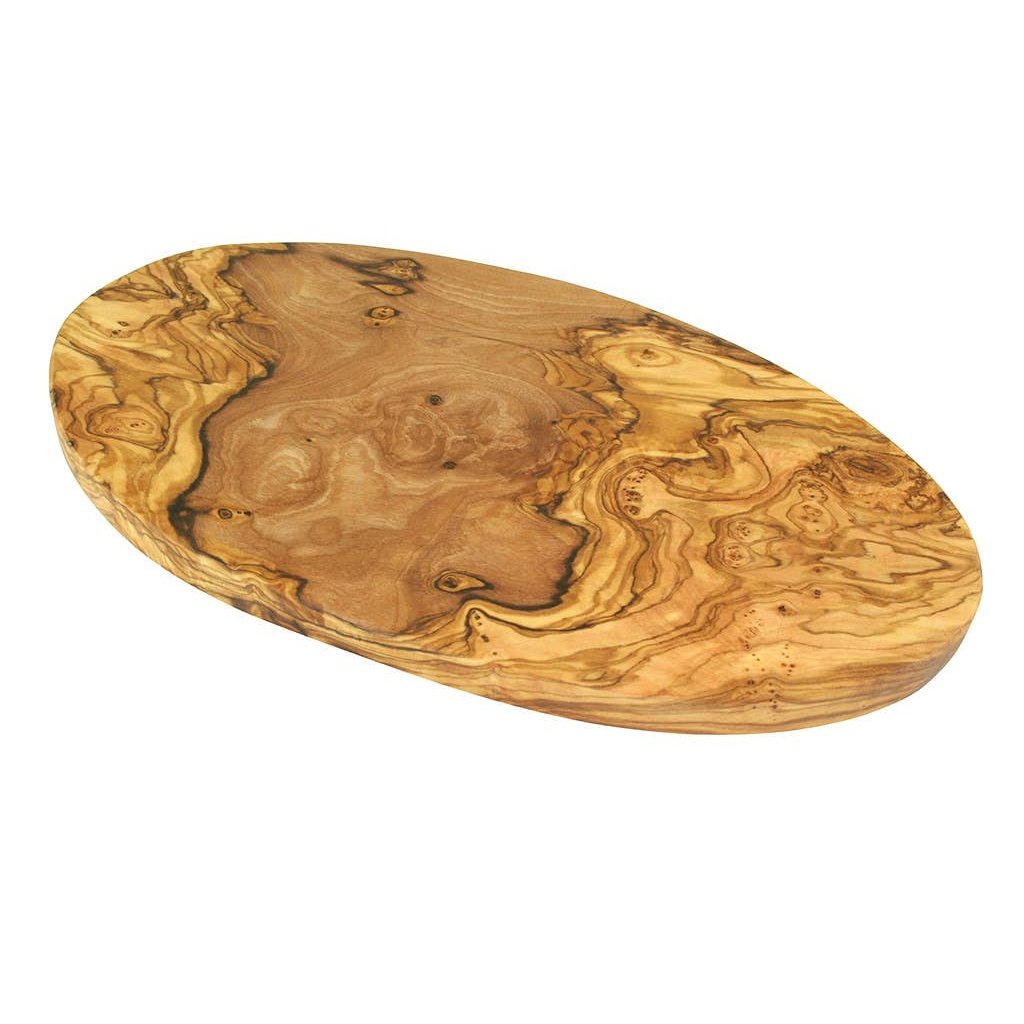 Oval cutting board/breakfast board 30 x 16 cm olive wood