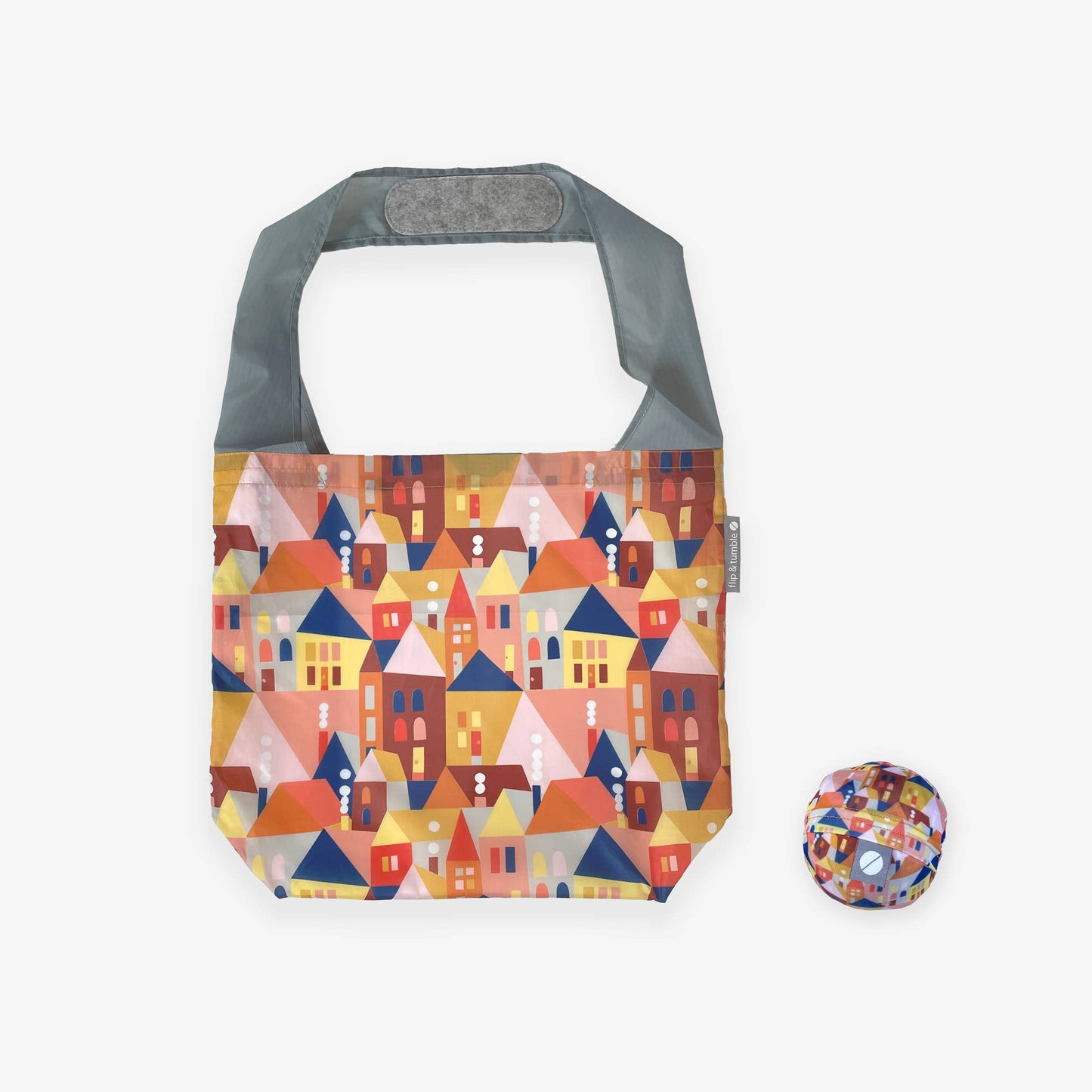 24-7 Bag - fold up tote bag with prints - Little Town