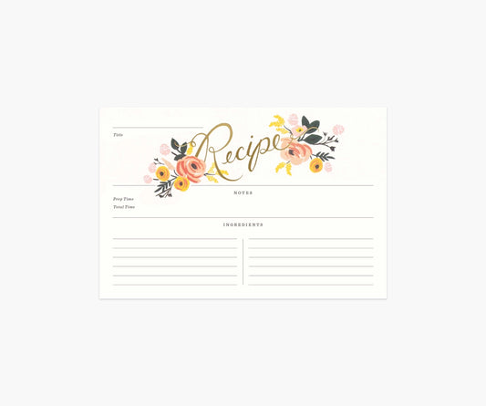 Rifle Peony Recipe Cards - Set of 12