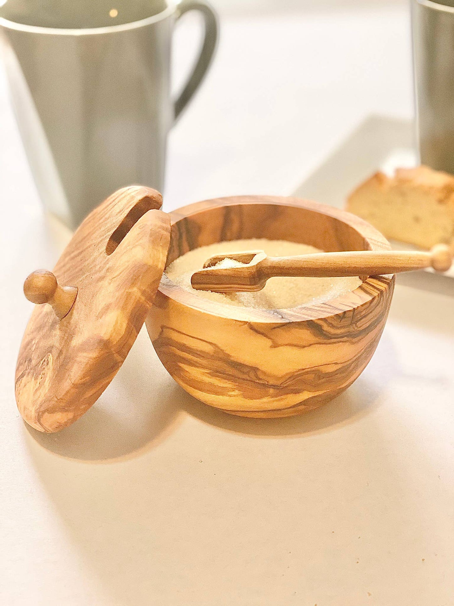 Olive Wood Sugar Bowl