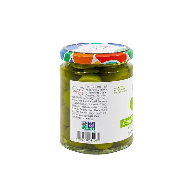 Bono Castelvetrano Sicilian Whole Green Olives Natural
