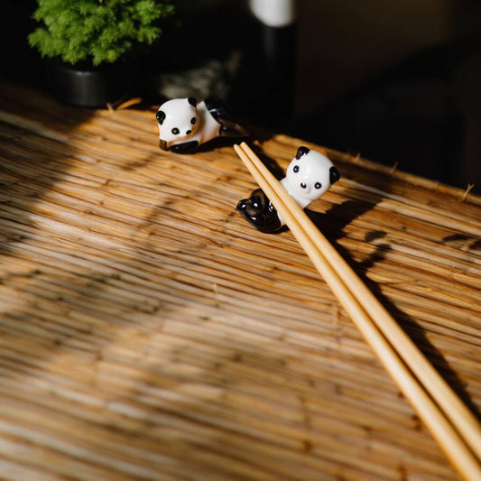 Ceramic Porcelain Panda Chopstick Rest - Set of 2