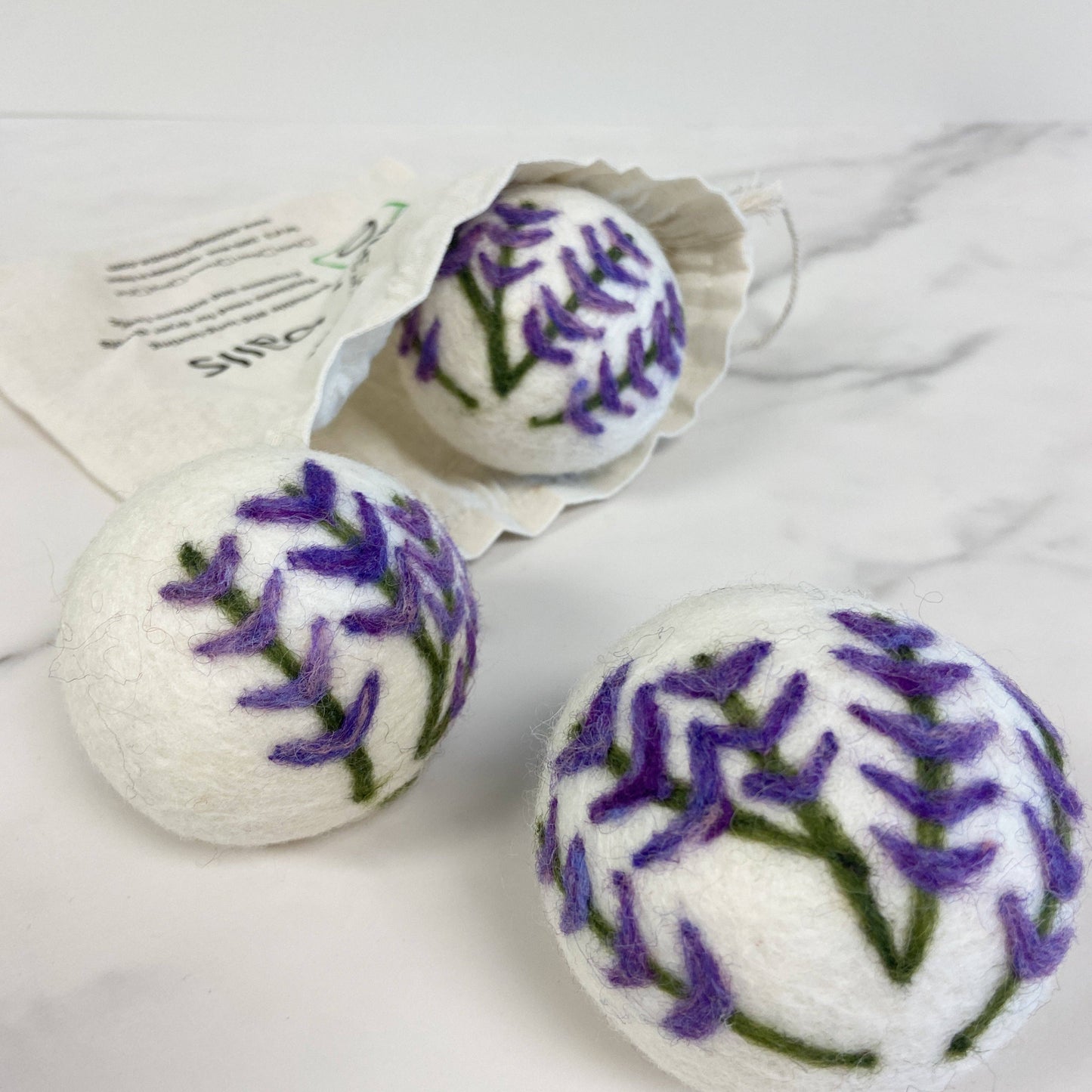 Wool Dryer Balls - Set of 3 Lavender