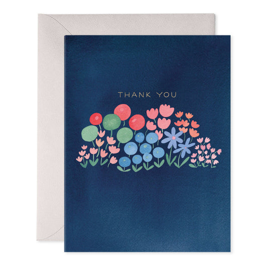 Flower Patch Thank You Greeting Card – Pretty Floral Design