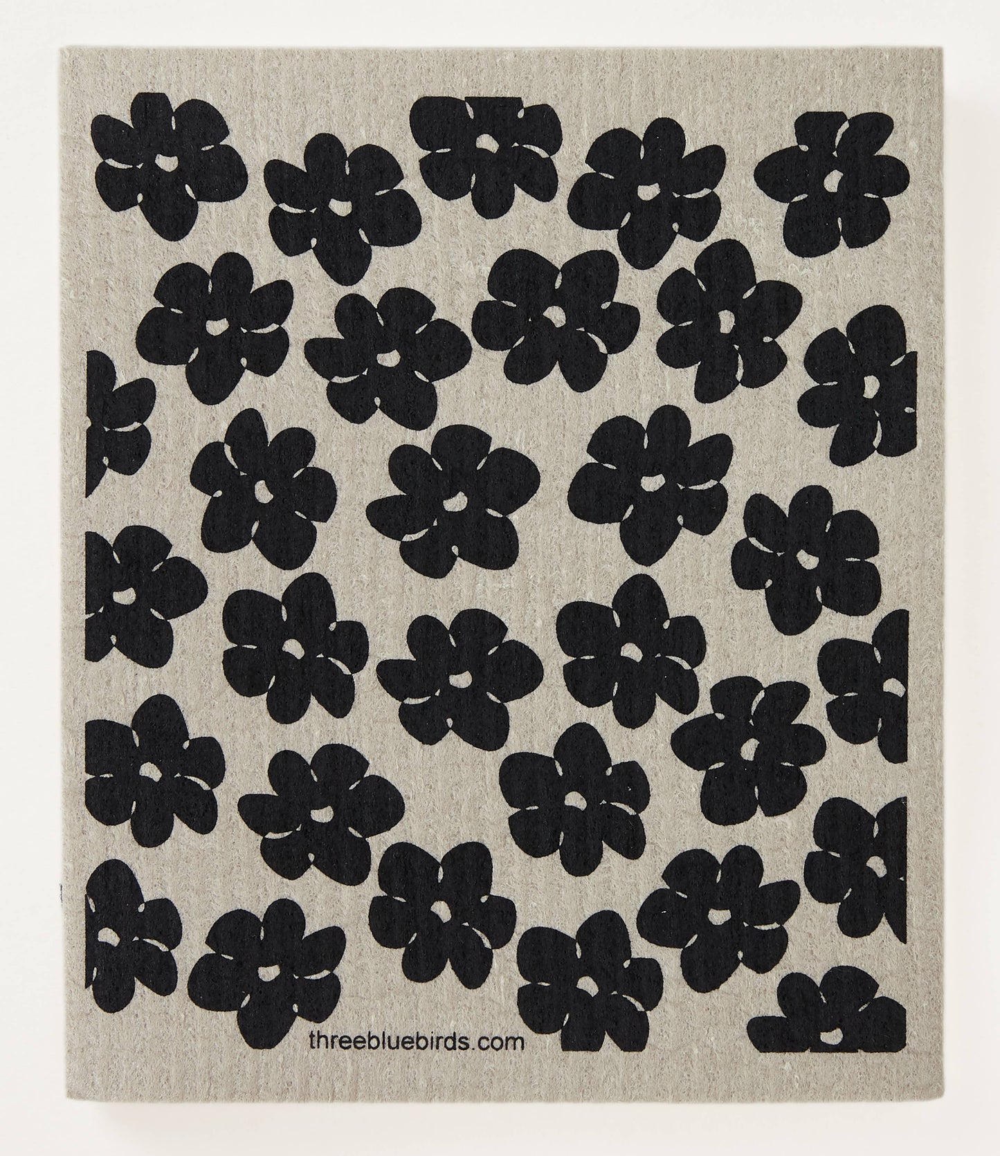 Black Poppies on Sand Swedish Dishcloth