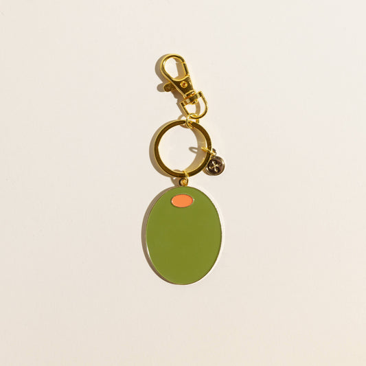Olive Enamel Keychain & Bag Charm