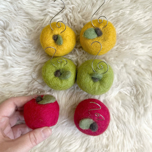 Felt Apple Ornaments