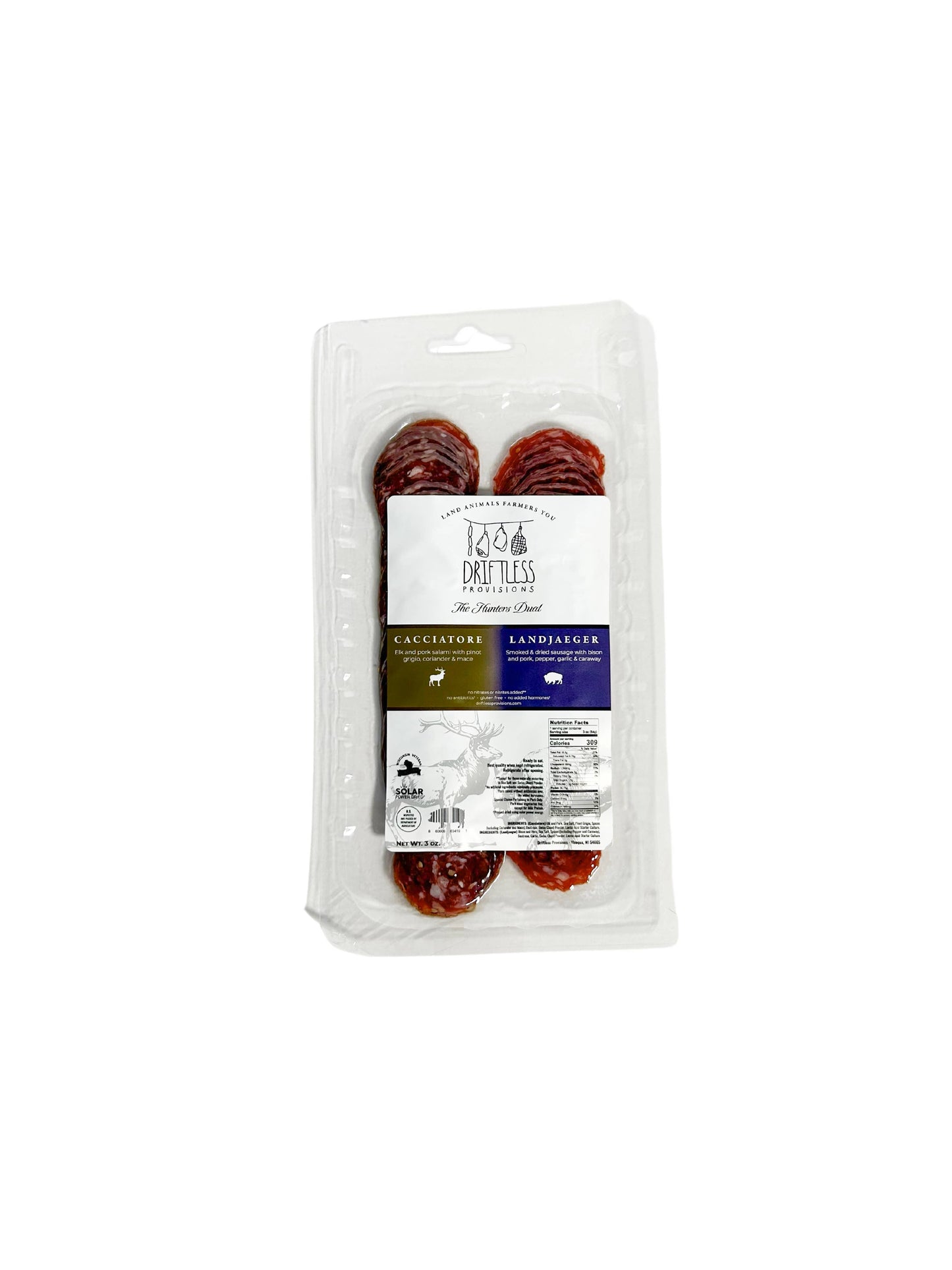 Pre-Sliced Hunter's Dual Salami - Nitrate Free, 3oz