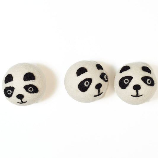 Wool Dryer Balls - Set of 3 Panda