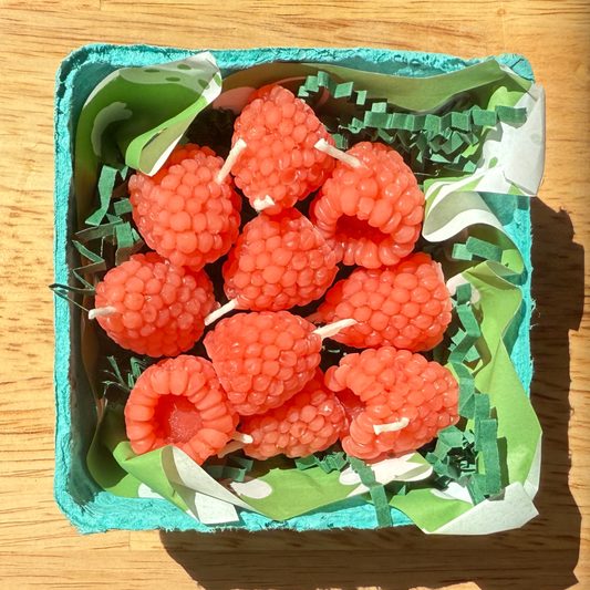 Double Gold (pink) Raspberry Birthday Beeswax Candles