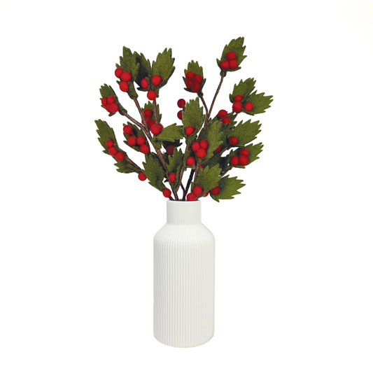 Holly with Red Berries | 16" Stem