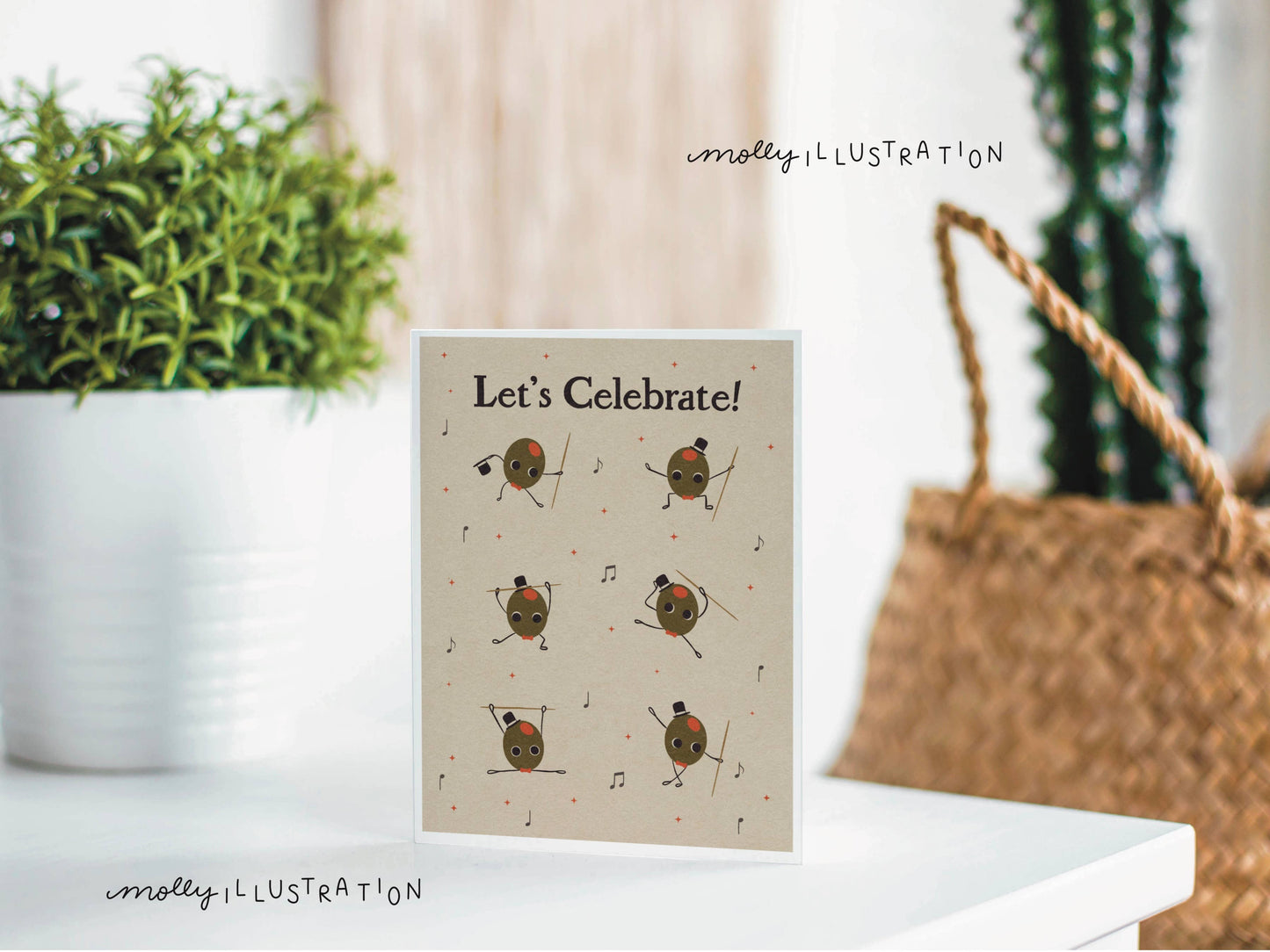 Dancing Olive Celebration Greeting Card