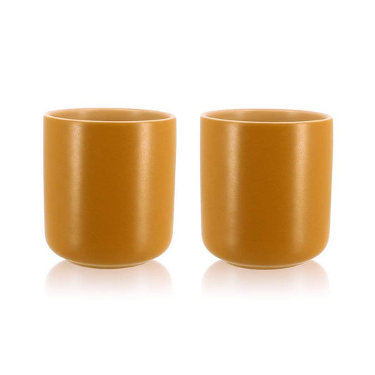 Set of 2 yellow sandstone outo cups 27cl