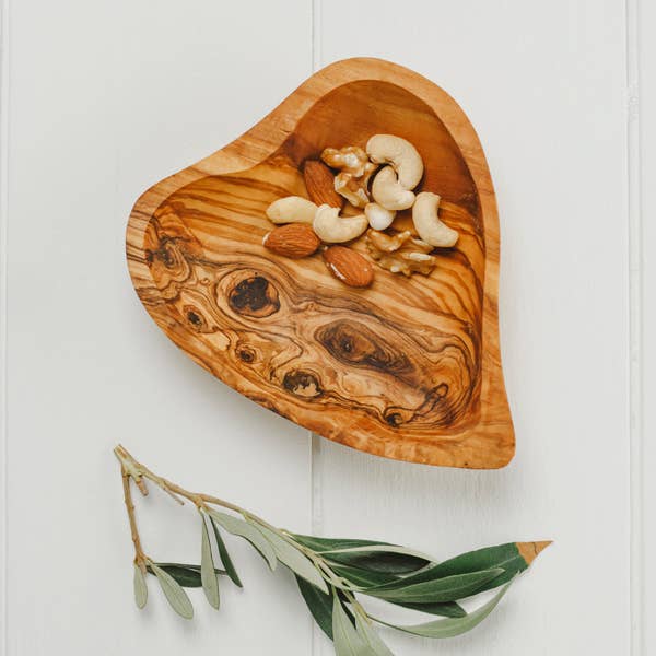 Olive Wood Heart Shaped Dish